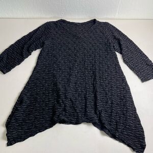 cut loose black asymmetrical top Long Sleeve Size L